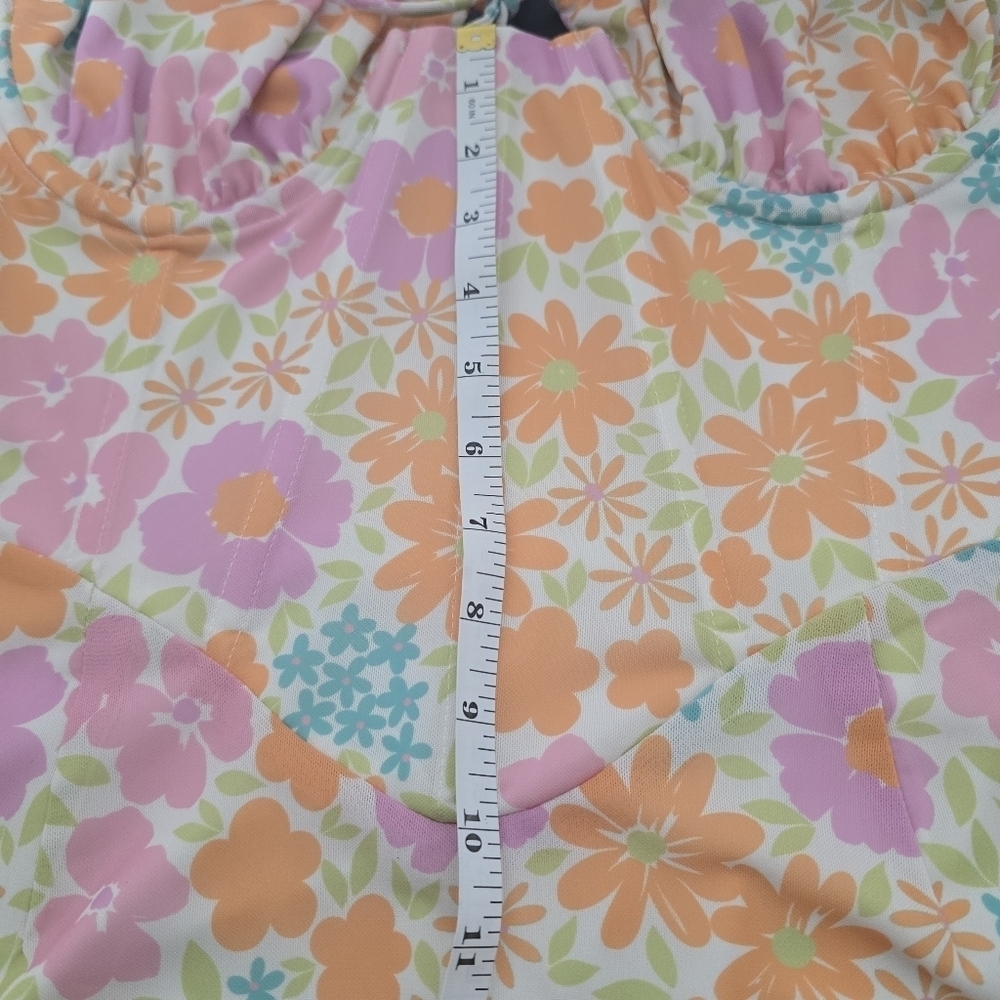 SABO Jai Dress Ditsy Floral Corset Size L Pink Orange - Picture 10 of 16